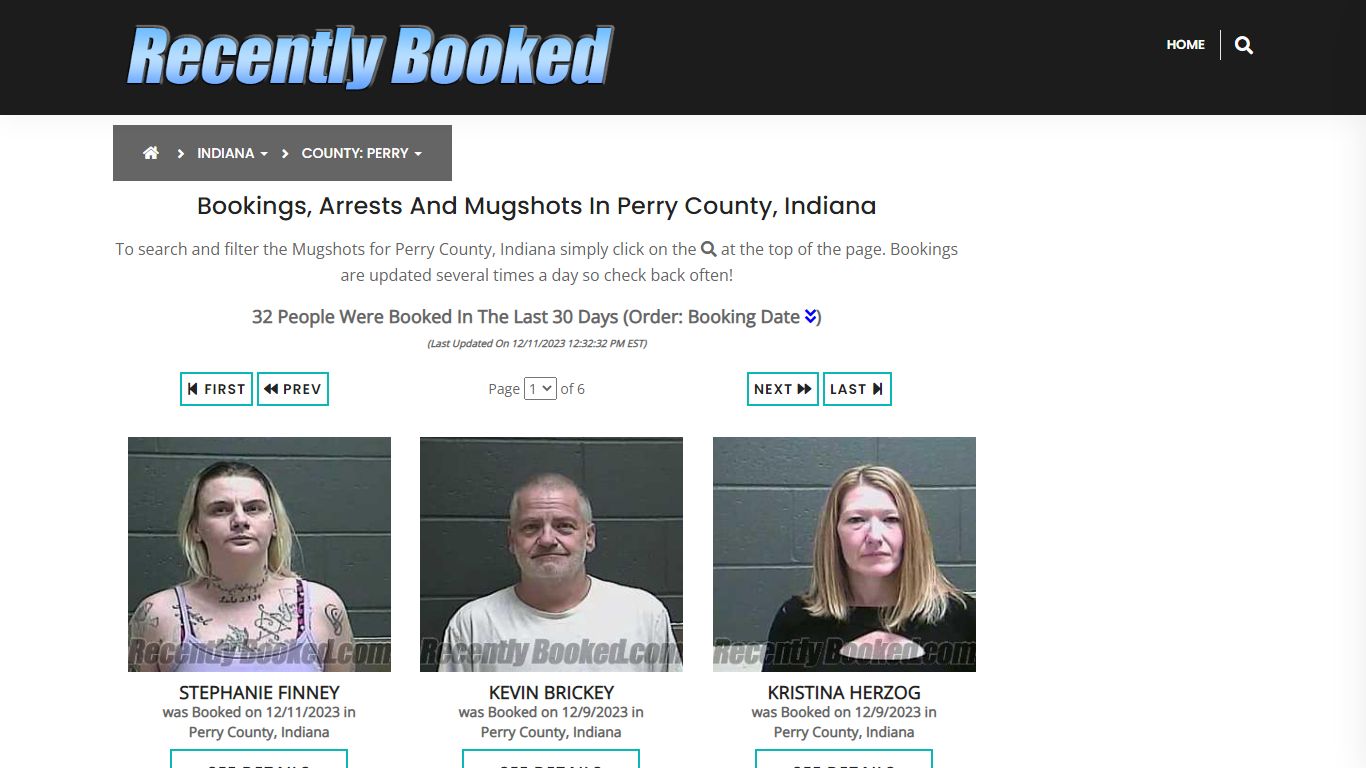 Recent bookings, Arrests, Mugshots in Perry County, Indiana