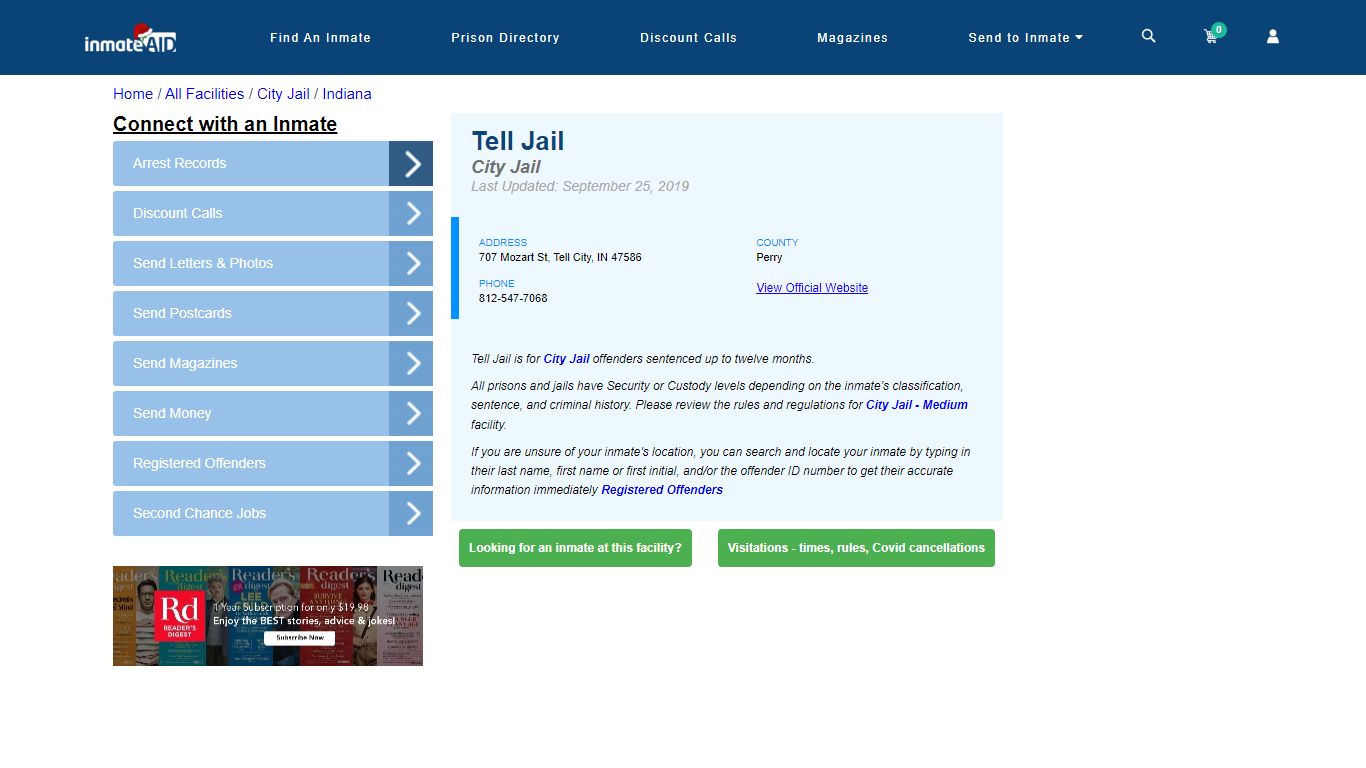 Tell Jail | Inmate Locator